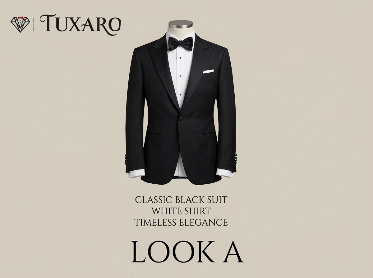 Men’s suit style comparison showing two formal looks to choose between classic and modern outfits